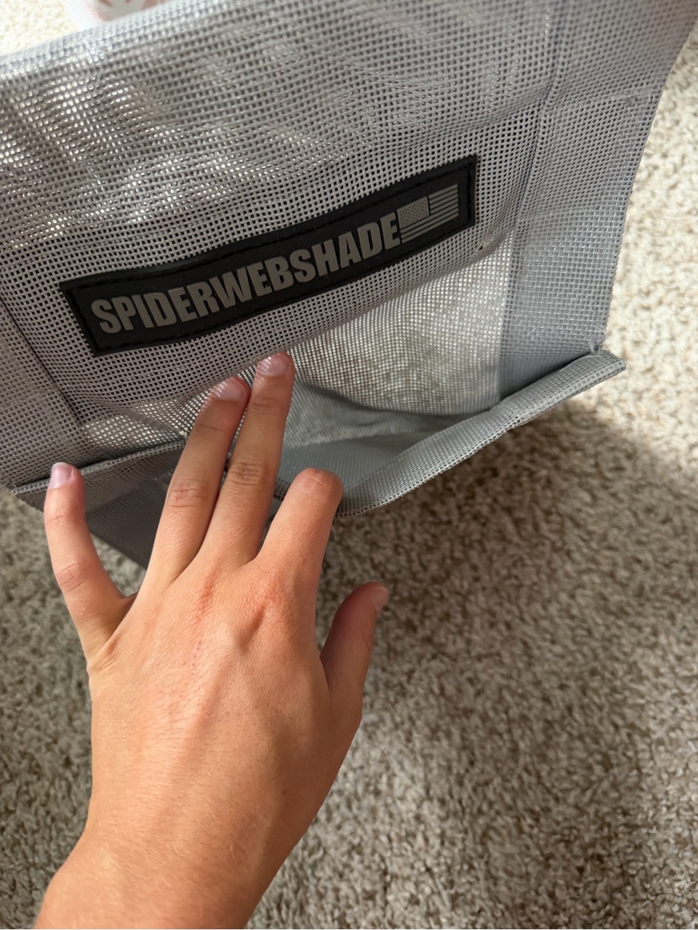 Gray Mesh Storage Pouch - Picture 2 of 3